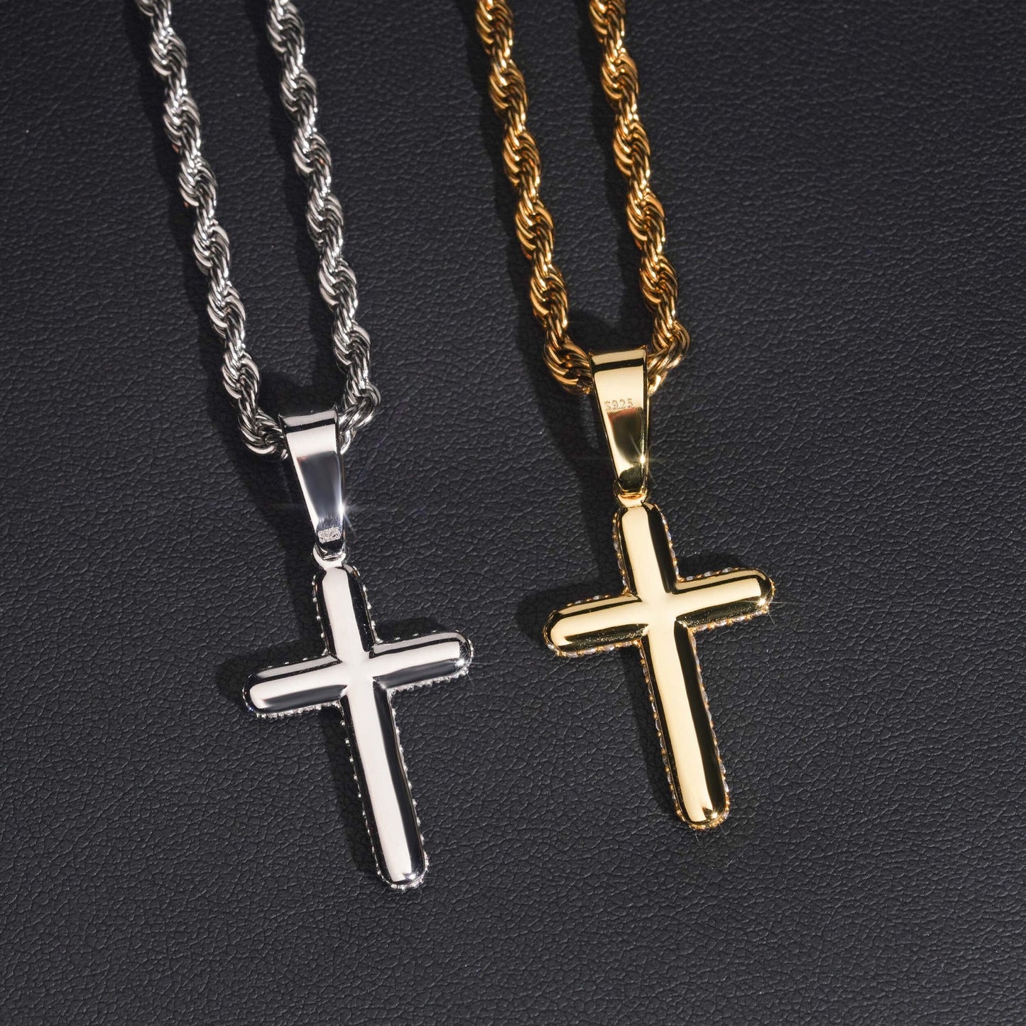 1.5” Rounded Pavé Cross Pendant