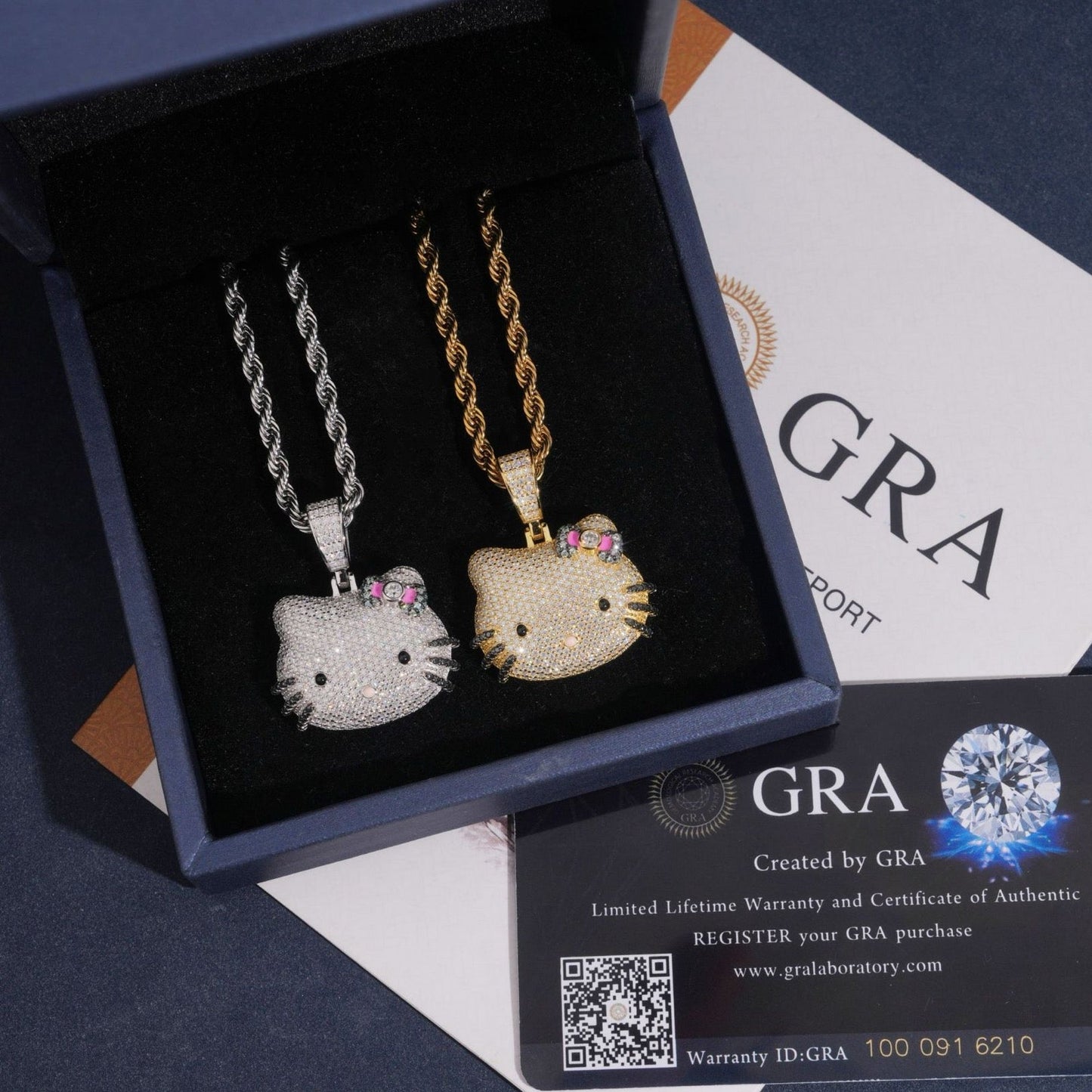 1.25” Cartoon Kitty Pavé Pendant