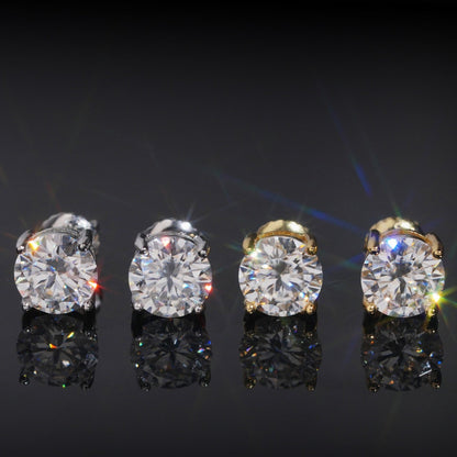 Round Solitaire Stud Earrings (3mm-11mm)