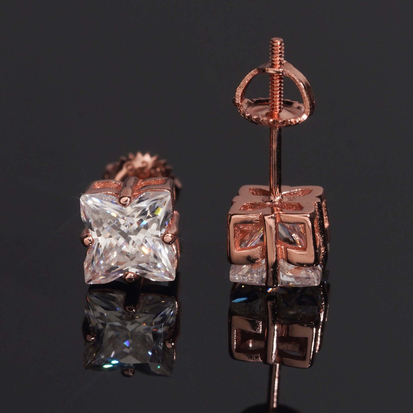 6mm Solitaire Clover Cut Stud Earrings