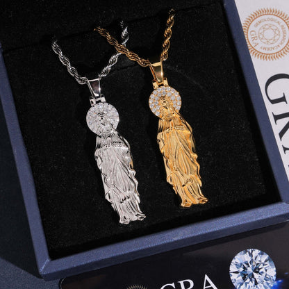 2.2" Virgin Mary Guadalupe Pavé Pendant