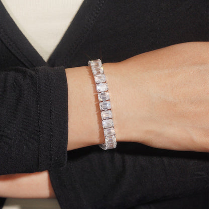 7mm Emerald Cut Tennis Bracelet