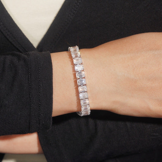 7mm Emerald Cut Tennis Bracelet