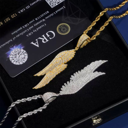 2.6" Guardian Angel Wings Pavé Pendant