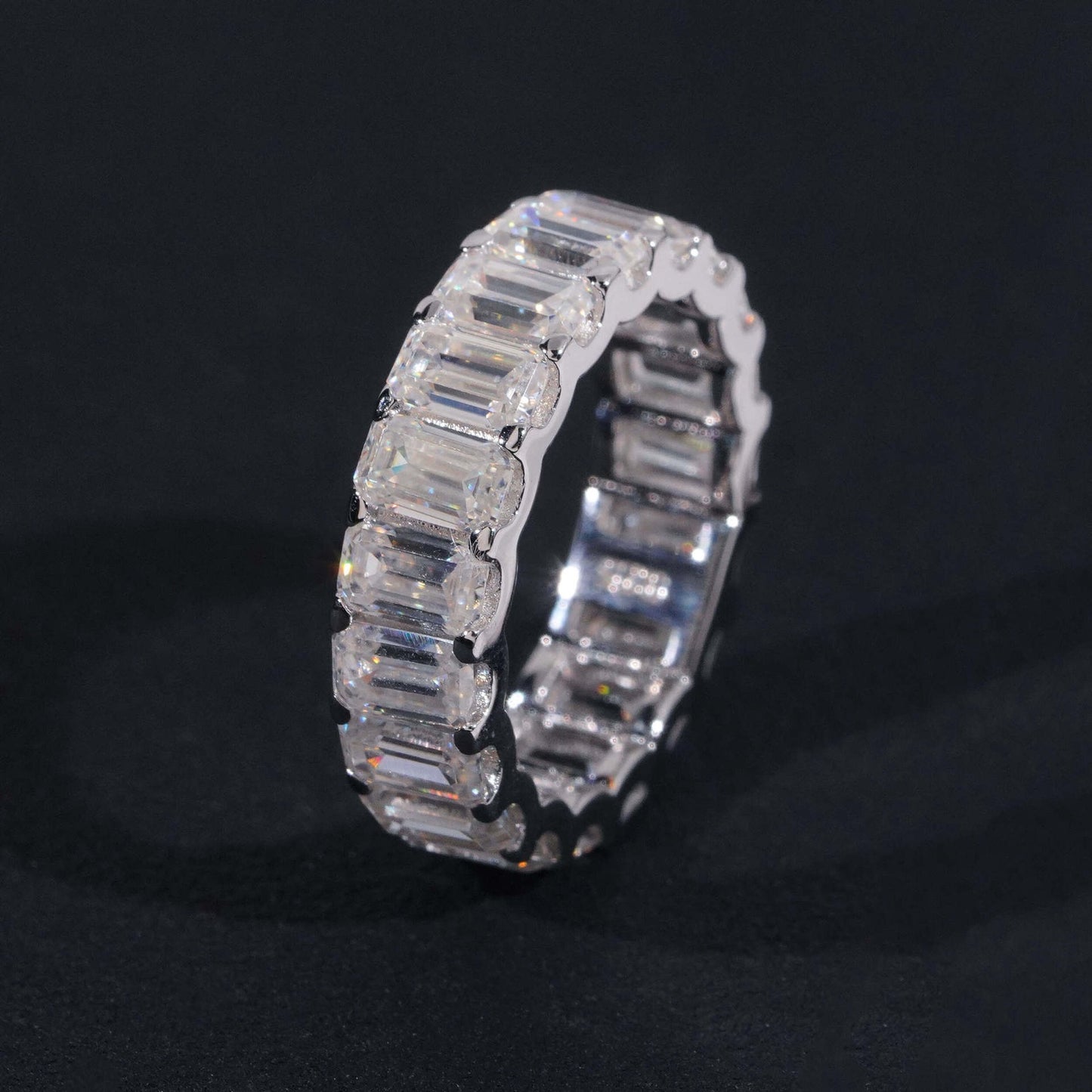 5mm Emerald Cut Eternity Ring