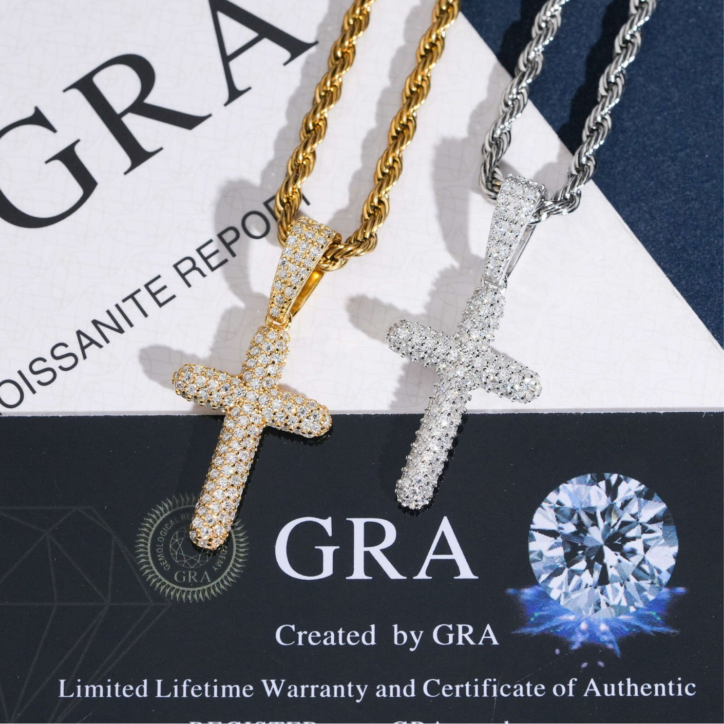 1.5” Rounded Pavé Cross Pendant