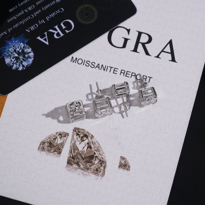 Asscher Cut Solitaire Stud Earrings (4mm-9mm)