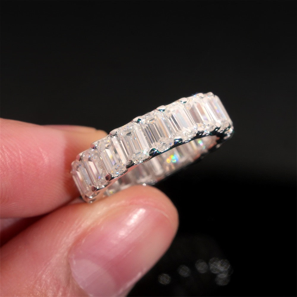5mm Emerald Cut Eternity Ring