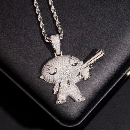 1.65" Cartoon Baby Gun Pendant