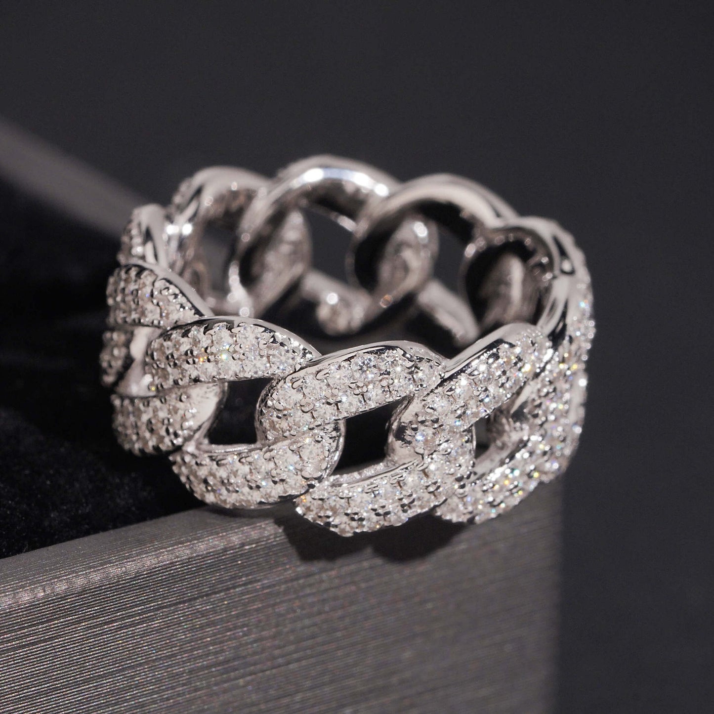 Cuban Link Pavé Ring