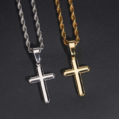1.5” Rounded Pavé Cross Pendant
