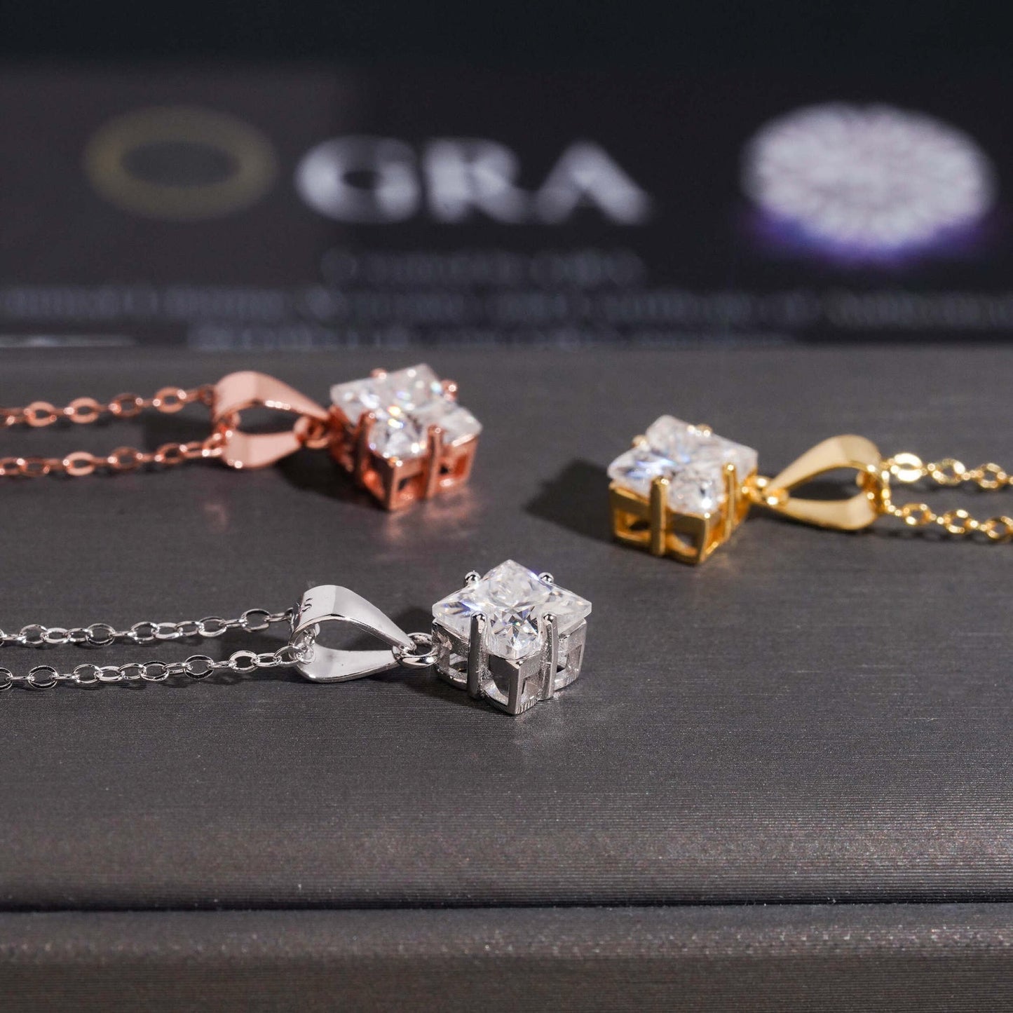 Solitaire Clover Cut Pendant Necklace