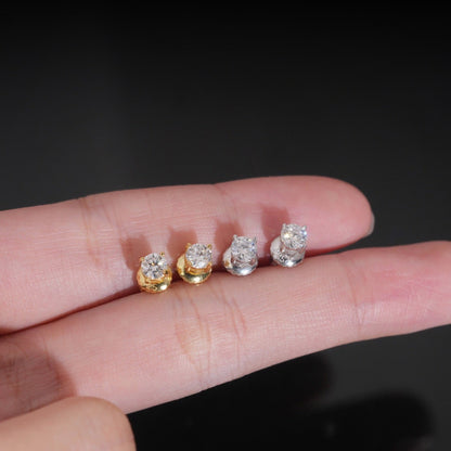 Round Solitaire Stud Earrings (3mm-11mm)