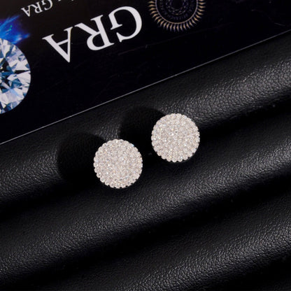 10.5mm Round Pavé Stud Earrings