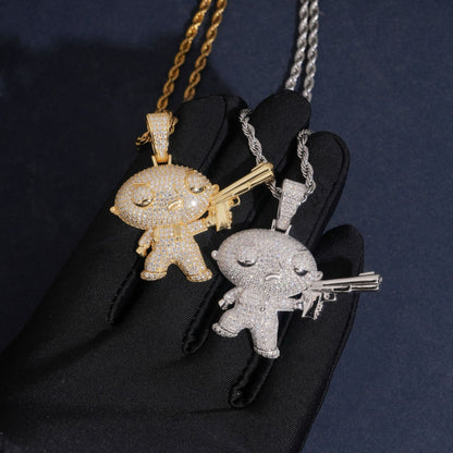 1.65" Cartoon Baby Gun Pendant