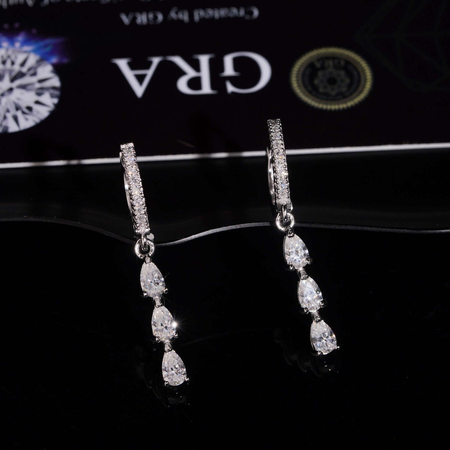 Triple Teardrop Drop Earrings