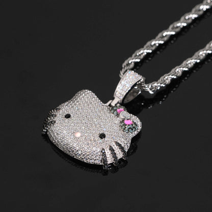 1.25” Cartoon Kitty Pavé Pendant