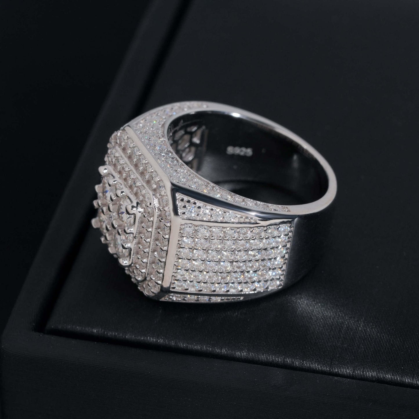 Cluster Pavé Signet Ring