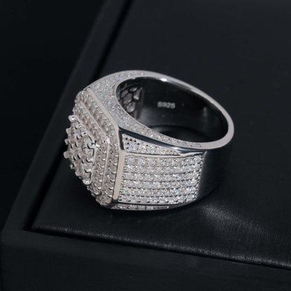 Cluster Pavé Signet Ring