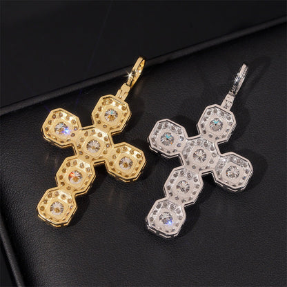 2” Cluster Pavé Cross Pendant