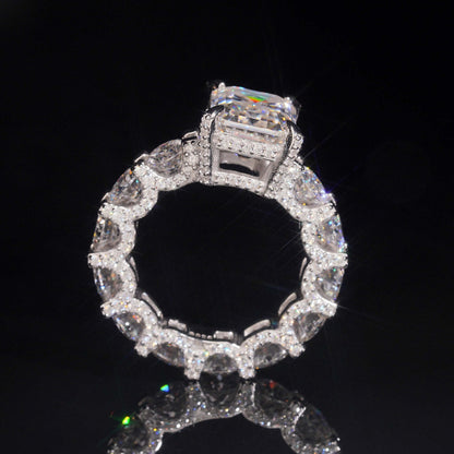 5ct Radiant Cut Engagement Ring With Pavé Eternity Band