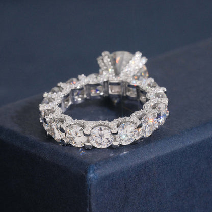 5ct Brilliant Cut Engagement Ring With Pavé Eternity Band