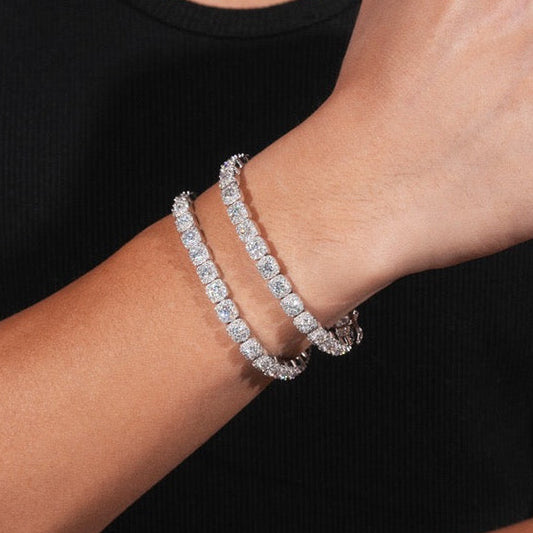 6mm Micro-Pavé Halo Tennis Bracelet
