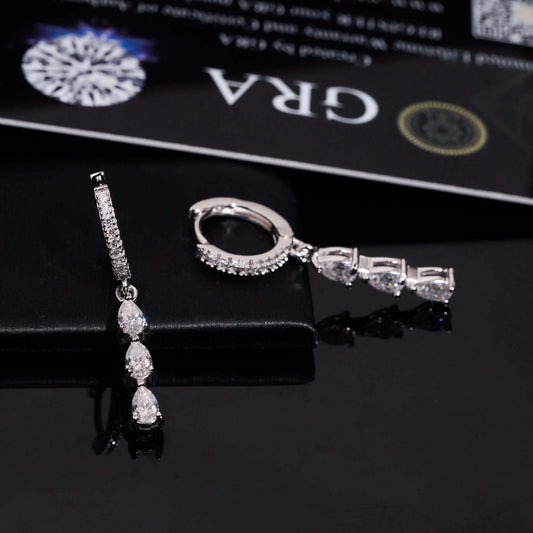 Triple Teardrop Drop Earrings