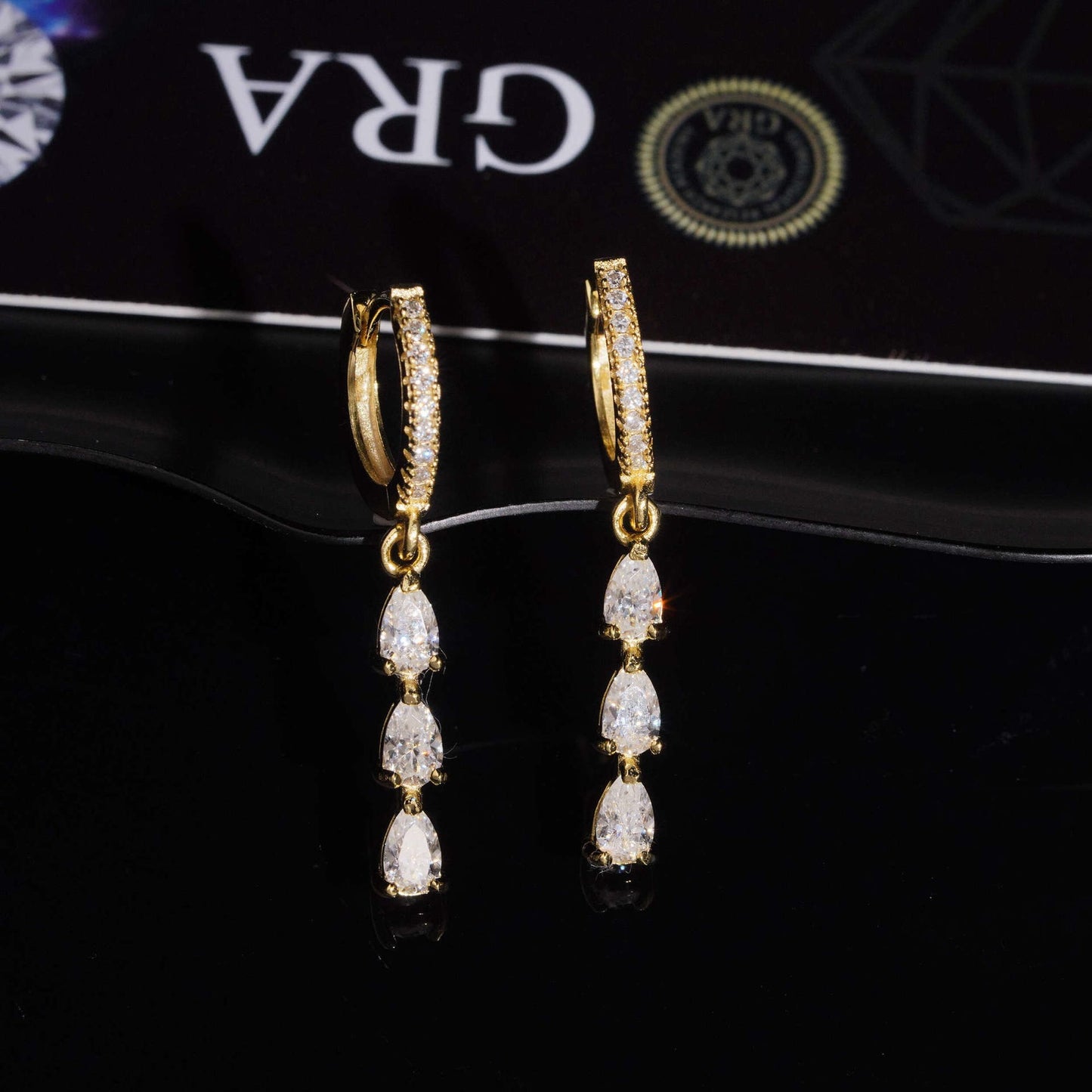 Triple Teardrop Drop Earrings