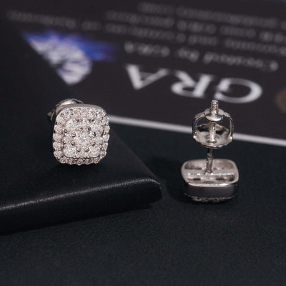 8mm Square Pavé Stud Earrings