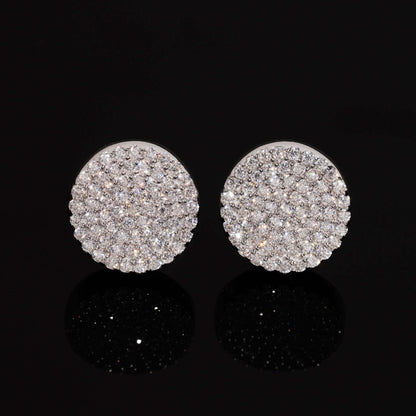 10.5mm Round Pavé Stud Earrings