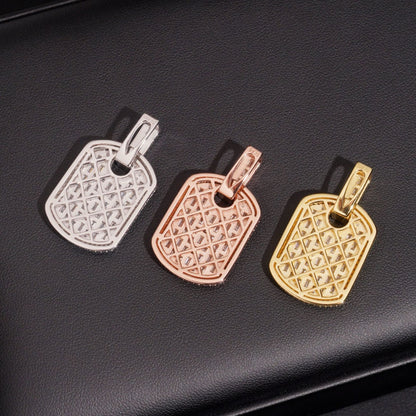 1.35” Baguette Pavé Dog Tag Pendant