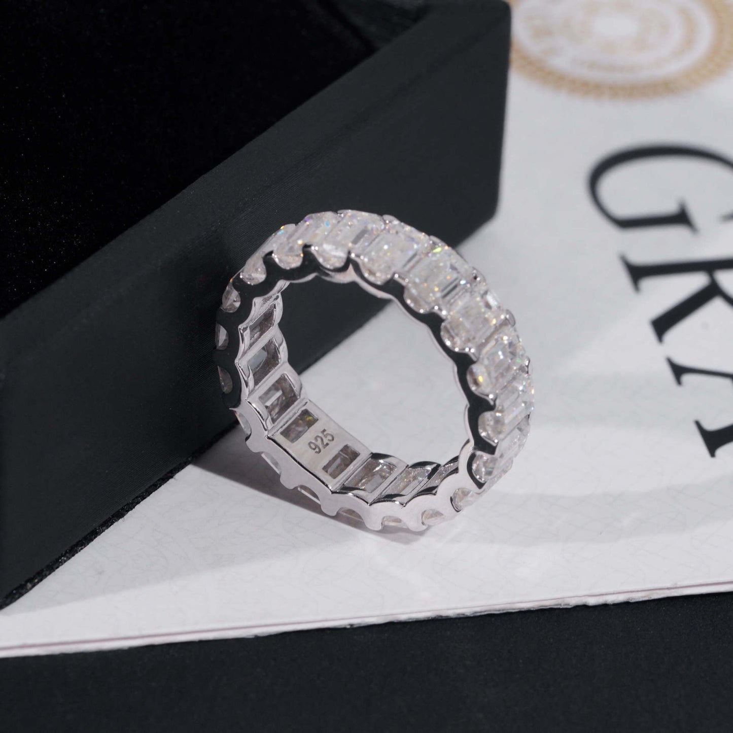 5mm Emerald Cut Eternity Ring