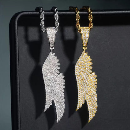 2.6" Guardian Angel Wings Pavé Pendant