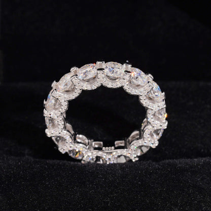 5mm Brilliant Cut Shared-Prong Pavé Eternity Ring