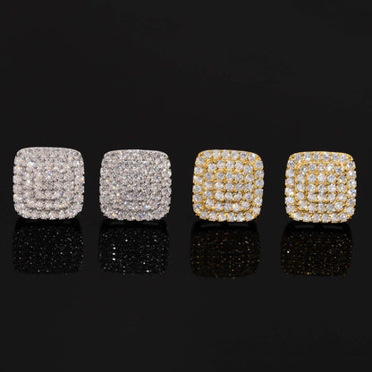10mm Square Pavé Stud Earrings