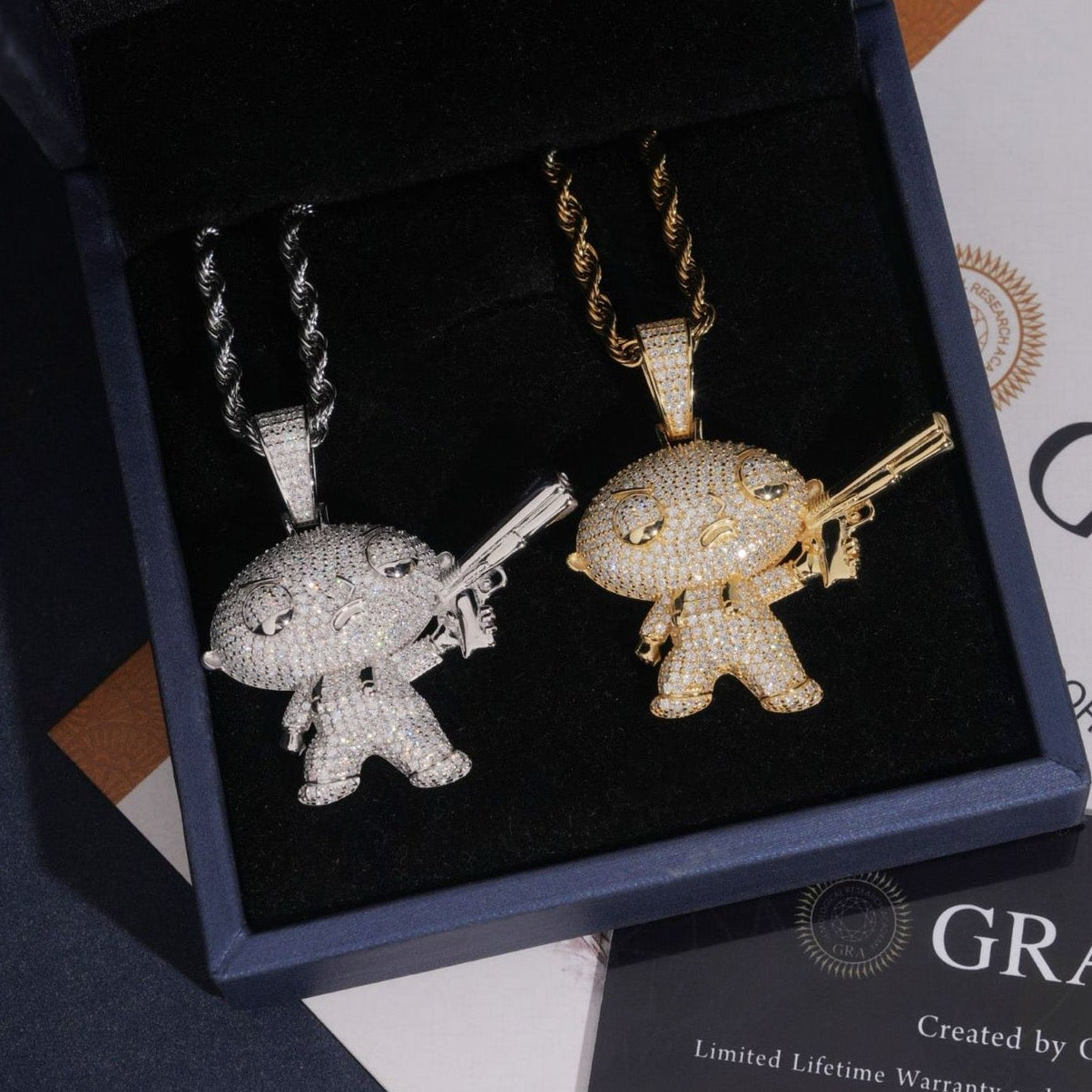 1.65" Cartoon Baby Gun Pendant
