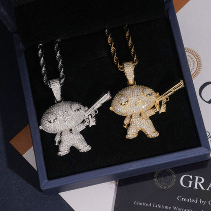 1.65" Cartoon Baby Gun Pendant