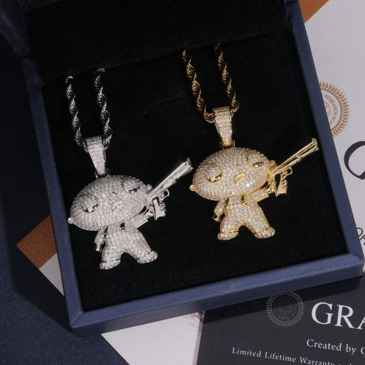 1.65" Cartoon Baby Gun Pendant