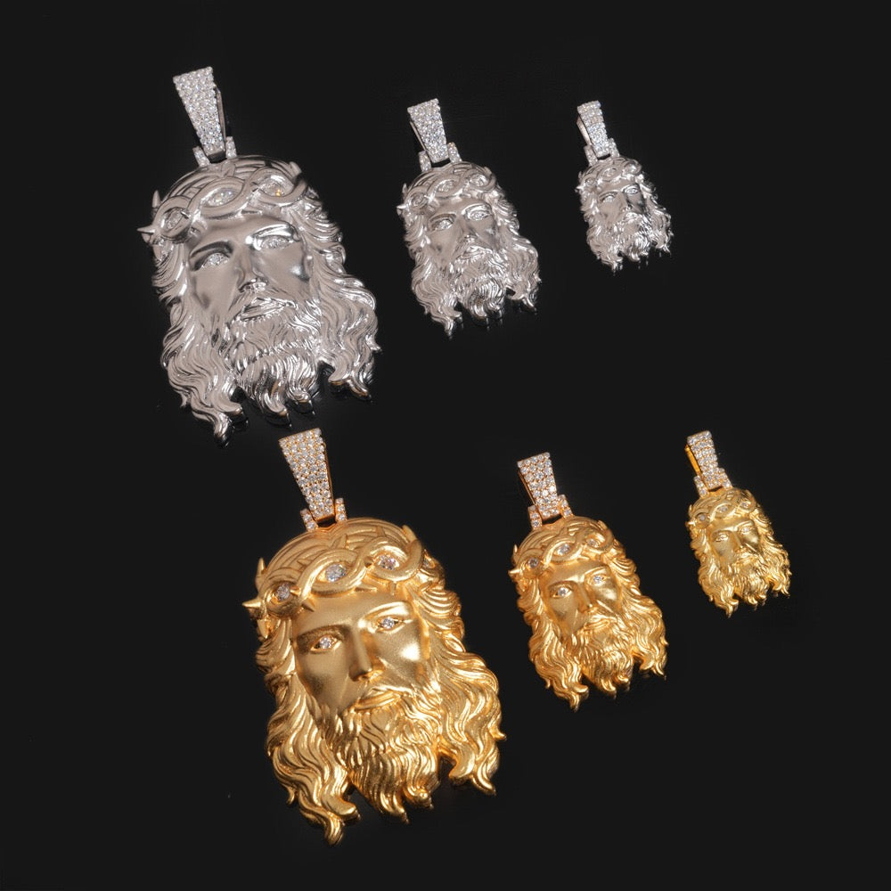 1.5”-3.25” Sandblasted Jesus Pendant