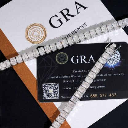 7mm Emerald Cut Tennis Bracelet