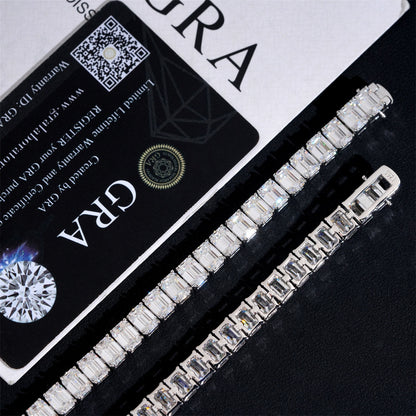 7mm Emerald Cut Tennis Bracelet