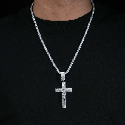 3” Baguette Pavé Crucifix Pendant