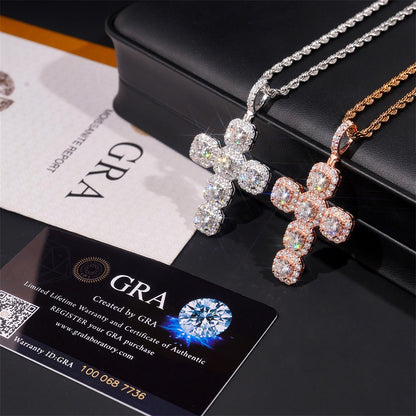 2” Cluster Pavé Cross Pendant