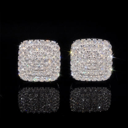 10mm Square Pavé Stud Earrings