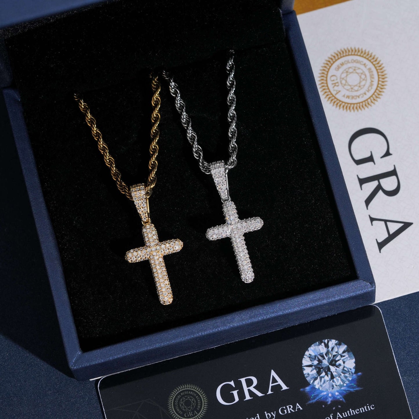 1.5” Rounded Pavé Cross Pendant