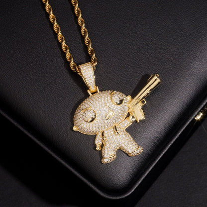 1.65" Cartoon Baby Gun Pendant