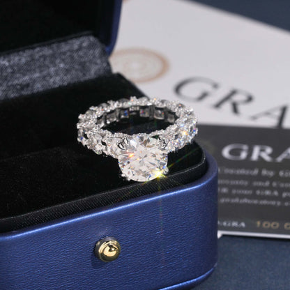 5ct Brilliant Cut Engagement Ring With Pavé Eternity Band