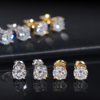 Round Solitaire Stud Earrings (3mm-11mm)