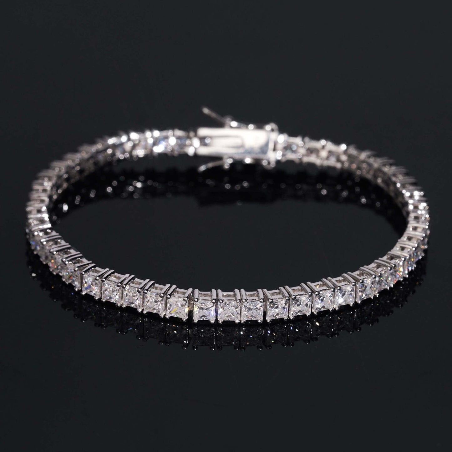 3mm Princess Cut Tennis Bracelet